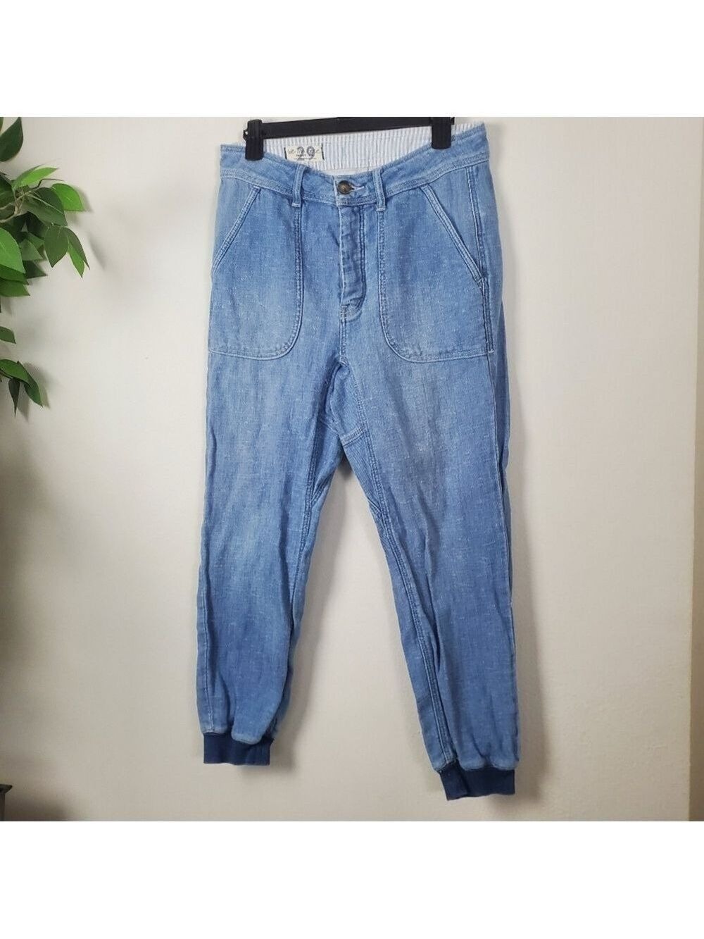 Free People We The Free Skye Relaxed Boyfriend Linen Jeans Size 29 - Picture 4 of 14